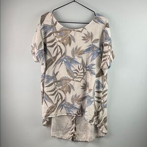 Terzo Millennio Floral Linen Top Size M